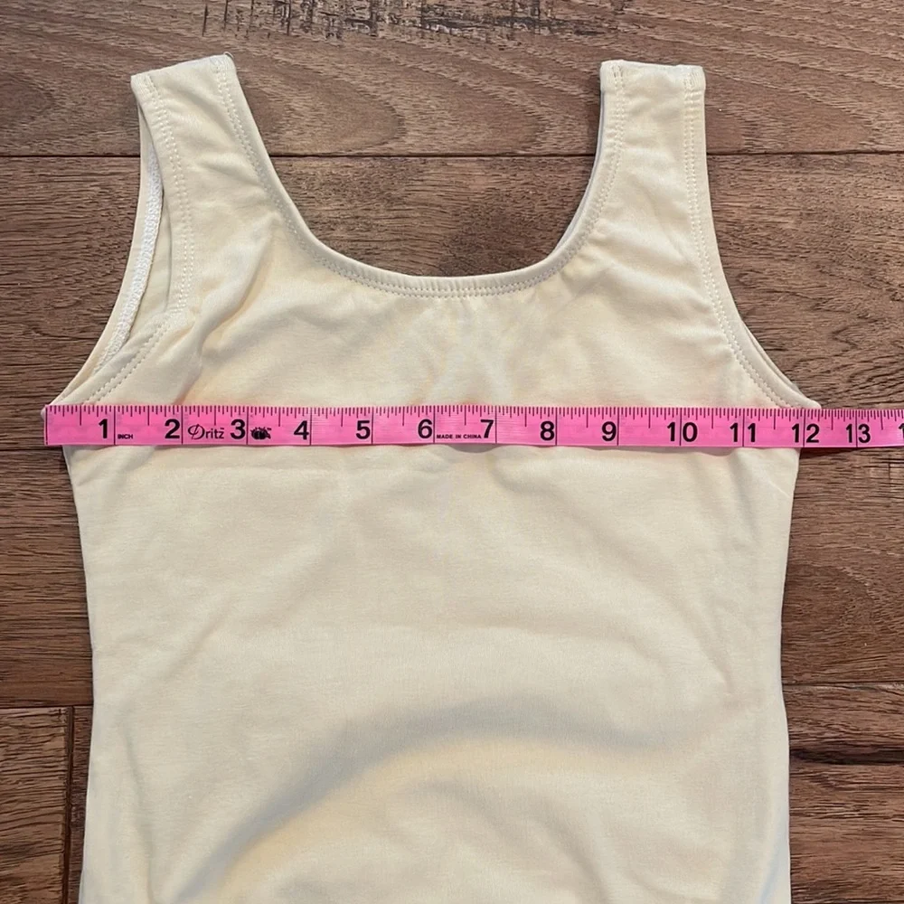 Dancina Girls Sleeveless Leotard - Size 8 - Beige